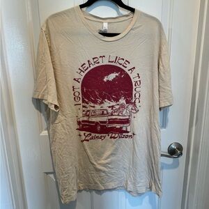 Bella Canvas Cream Red Lainey Wilson Concert Tee Size 2X “Heart Like A Truck”